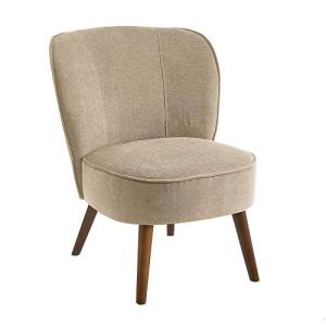 LOLAhome Sillón butaca Beige de Chenilla y Madera de 59 x66…