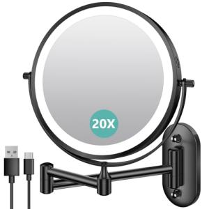 Auxmir Espejo Maquillaje con Luz Recargable, Aumento 1X/20X…