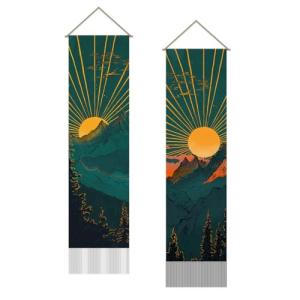 SUPERDANT Tapiz de pared con amanecer y atardecer sol de mo…