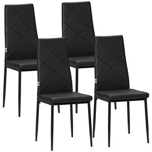 HOMCOM Set di 4 Sedie da Pranzo con Schienale Alto, Sedie M…