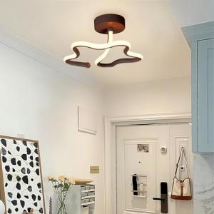 ALLOMN Lámpara de Techo LED Moderna Regulable, Montaje Semi…