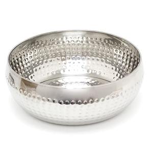 Carousel Home Cuenco de fruta de metal plateado con estilo…