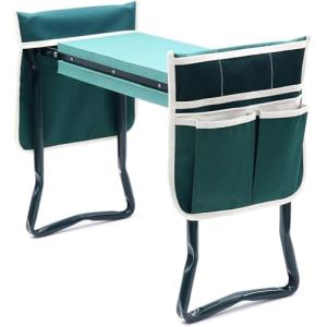 Ohuhu Taburete de jardín, Asiento plegable con almohadilla…