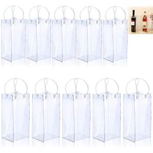 10 Piezas Bolsa de Vino de Hielo Transparente Plegable Bols…