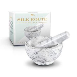 Silk Route Spice Company Mortero y Margón de Mármol Sólido…