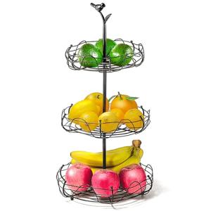 Ouseen Soporte para cesta de frutas con nido de pájaros de…