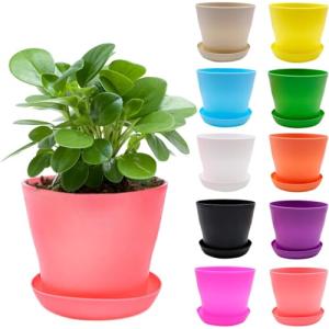 10pcs Colores Pequeñas Macetas, 10cm Plastico Macetas Color…