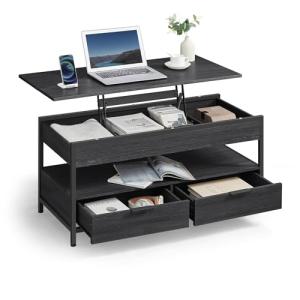 VASAGLE Mesa de Centro Elevable, Mesa de Salón, con Cajones…