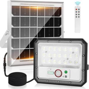 Aigostar - Foco solar exterior con sensor de movimiento,400…