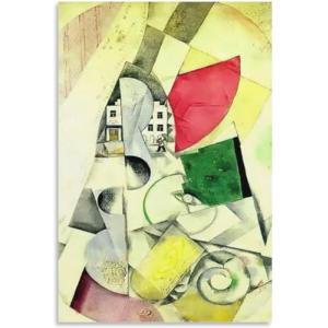 Orjdjz Wxkbl Paisaje cubista de Marc Chagall Póster y lámin…