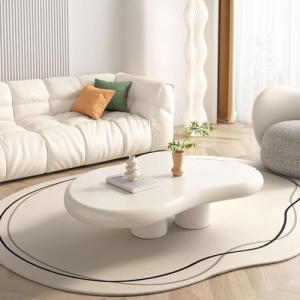 Mesa De Centro Irregular con Forma De Nube Moderna Blanca C…