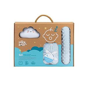 Interbaby Set Regalo bebé Manta con Cojín Caramelo azul con…