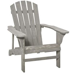 Outsunny Silla Adirondack de Madera Silla de Jardín con Asi…