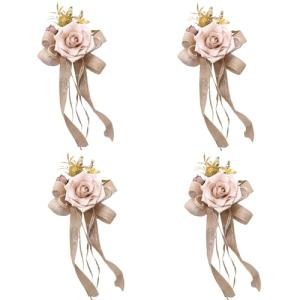 Hattba Elegantes lazos de flores artificiales para bodas, d…