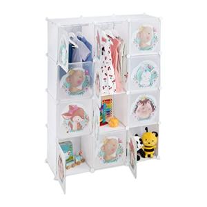 Relaxdays Armario Modular Infantil, 2 Rieles Ropa, Puertas…