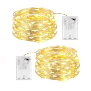 SHUBEIEUMI 2 x Cadena de Luces con Pilas, 10 Metros 100 LED…