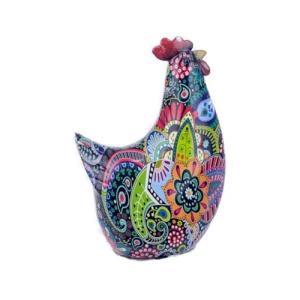 BY SIGRIS Figura Gallina Negro de Resina 16X6X11cm Figura d…