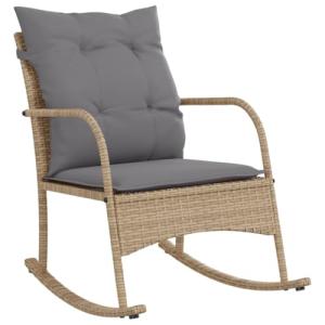 vidaXL Silla Mecedora de jardín con Cojines ratán sintético…