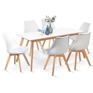 IDMarket - Juego de comedor Inga extensible de 160 a 200 cm…