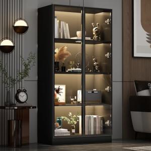 DEZAGCE Vitrina de Cristal con Iluminación, Vitrina Salón,…