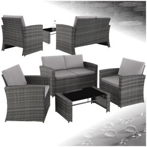 TecTake® Conjunto Jardín de Ratán y Acero, Muebles Jardín E…
