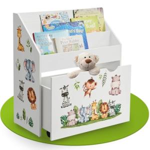 Juskys Estantería Infantil para Libros con 3 estantes y jug…