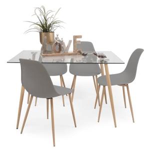 Homely - Conjunto de Comedor Cairo Nordic | Mesa   4 sillas…