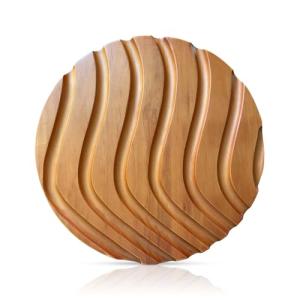 JUNJO Panel decorativo pared madera natural 38 cm diseño ar…