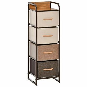 HOMCOM Cajonera de Tela Cómoda para Dormitorio con 4 Cajone…