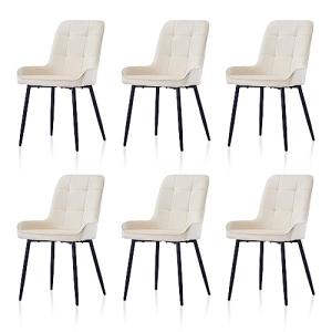 TUKAILAI Juego de 6 sillas de comedor de terciopelo, silla…