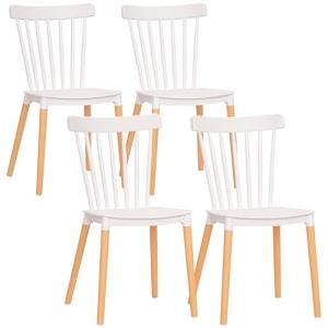HOMCOM Juego de 4 Sillas de Comedor Estilo Nórdico Sillas d…