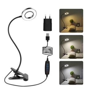 SCNNC 8W Lampara Pinza Cabecero Cama LED con Adaptador, 3 C…