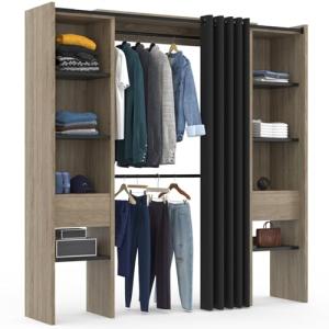 IDMarket - Vestidor extensible doble Meryl 120/180 x 50 x 1…