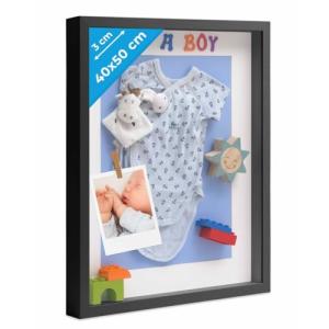 PHOTOLINI 3D Marco de Fotos 40x50 cm para Rellenar, Negro,…