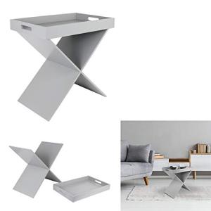 THE HOME DECO FACTORY Mesa-Bandeja Desmontable Gris