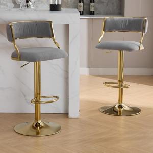 chairus Taburetes de Bar Tapizados de Terciopelo Juego 2 de…