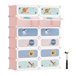 SONGMICS Estantería Modular Infantil de 12 Cubos, Zapatero…