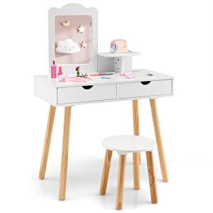 RELAX4LIFE 2 en 1 Tocador de Maquillaje para Niñas 3-7 Años…