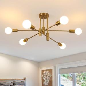 Comely Lámpara de Araña Industrial, 6 Luces E27 Lámpara Col…