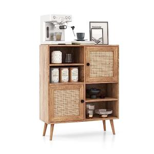 GOPLUS Aparador Moderno con 2 Puertas de ratán, Armario de…