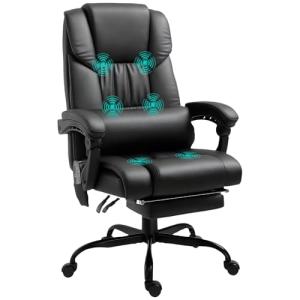 Vinsetto Silla de Oficina con Masaje Vibratorio de 6 Puntos…