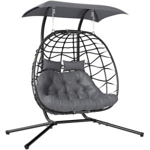 Outsunny Silla Colgante con Estructura Plegable Cesta Colga…
