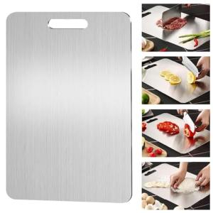 Pavlleen Tabla de cortar de titanio,Tabla Cortar Acero Inox…