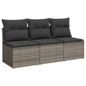 vidaXL Sofá de Jardín de 3 Plazas con Cojines, Sillón de Ex…