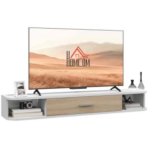 HOMCOM - Mueble para TV de pared (50 pulgadas, con 2 compar…