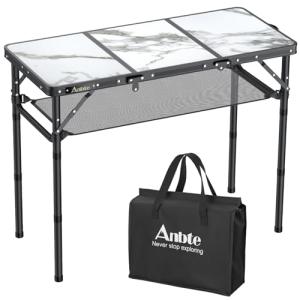 Anbte Mesa Plegable Camping, 90x40x26/48/70 CM,Mesa Portáti…