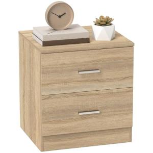 HOMCOM Mesita de Noche Moderna Mesilla de Noche con 2 Cajon…