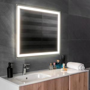 Aplike - Espejo de Baño 80 x 70 cm con Luz LED, Función Ant…