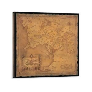 Póster de El Señor de los Anillos con mapa de la Tierra Med…