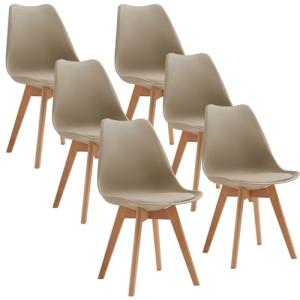 BenyLed Juego de 6 Sillas de Comedor,Silla con Patas de Mad…